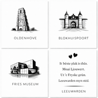 Tegeltje Zwart-Wit "Leeuwarden mijn stad" - 2