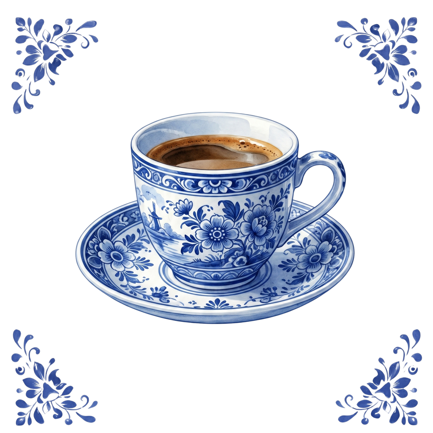 Tegeltje Delfts Blauw - Koffiekopje