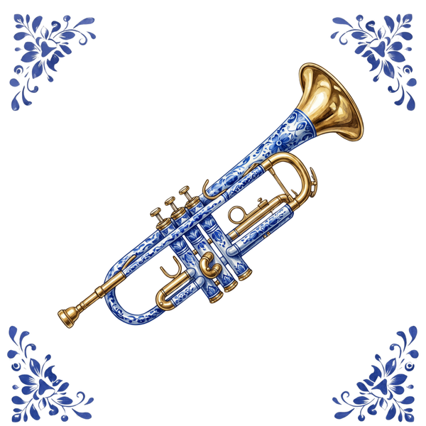Tegeltje Delfts Blauw - Trumpet