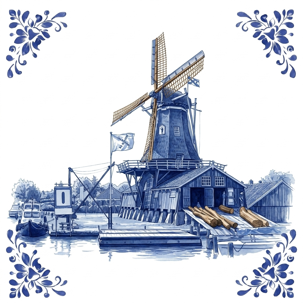Molen de Jager aan het water Woudsend