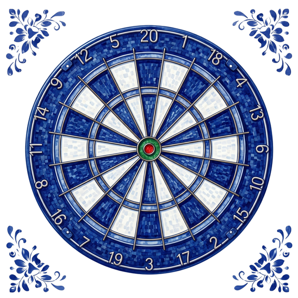 Tegeltje Delfts Blauw - Dartbord