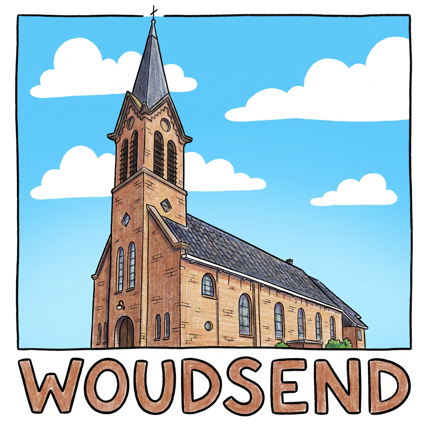 Sint Michaelskerk Woudsend Schetsstijl