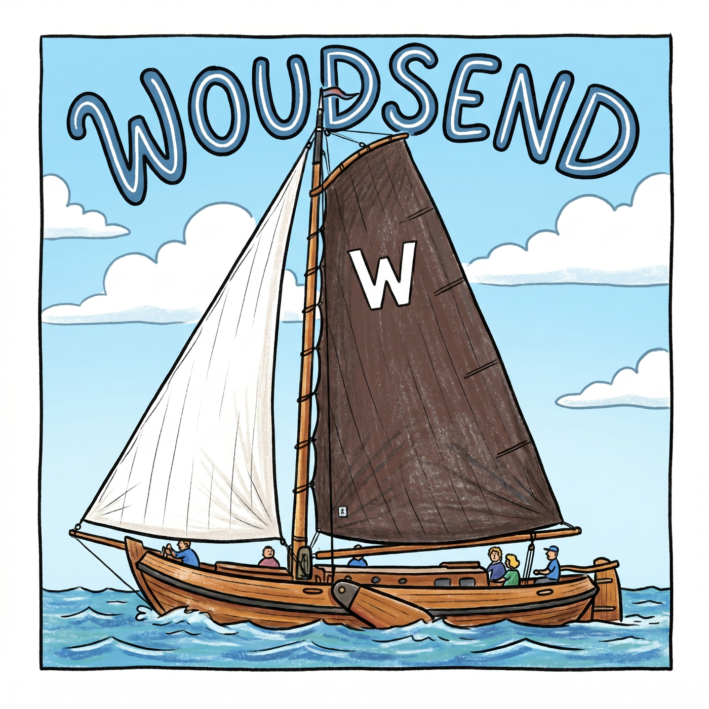 Woudsend Skutsje Schetsstijl