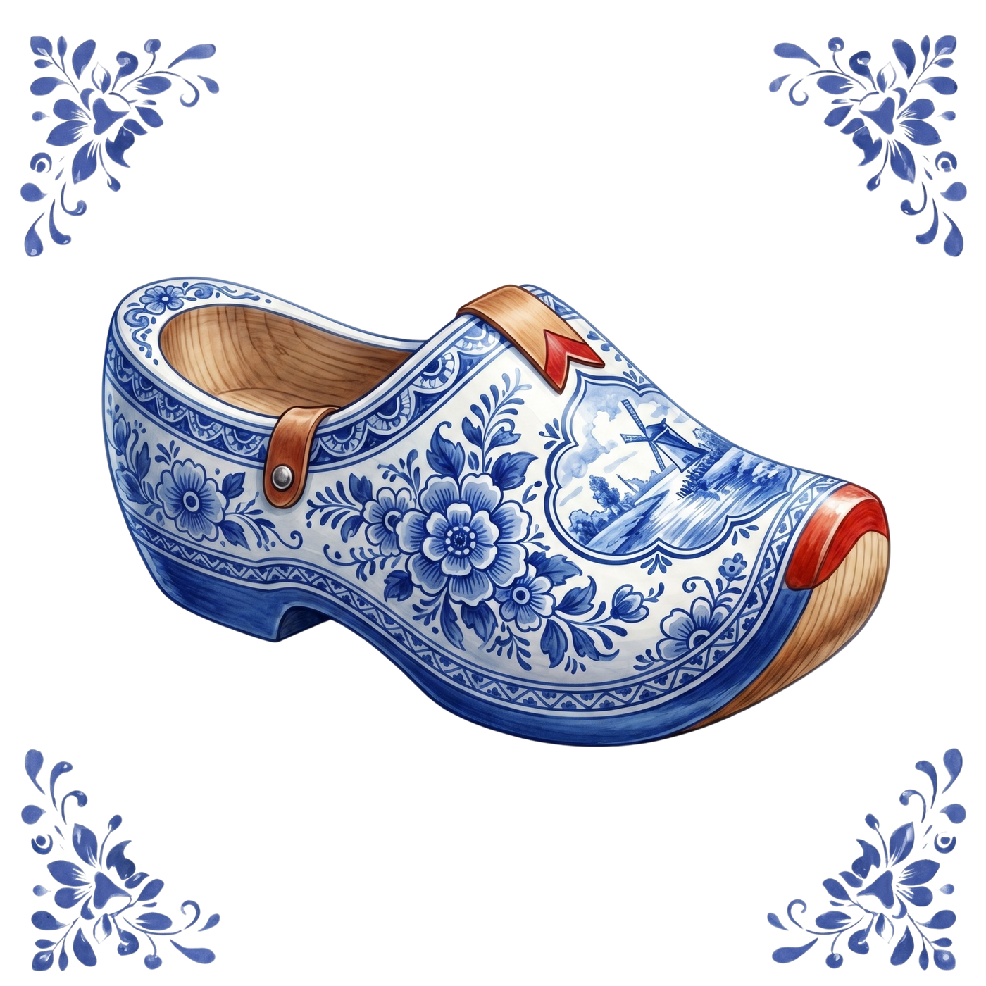 Tegeltje Delfts Blauw - Klomp Met Molen