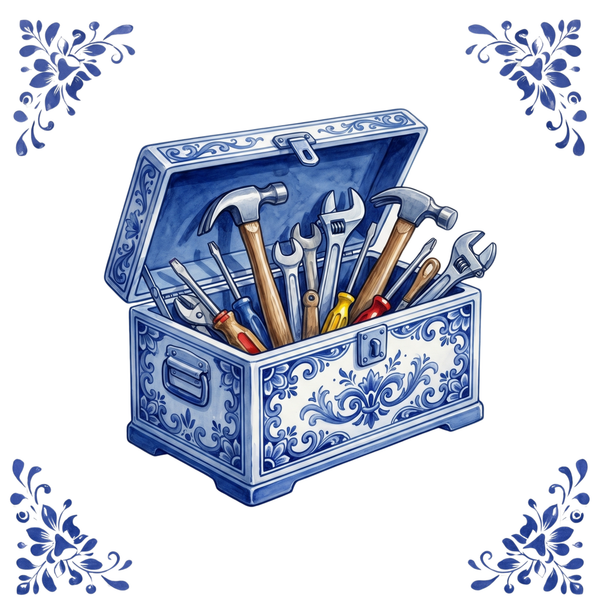Tegeltje Delfts Blauw - Gereedschapskist