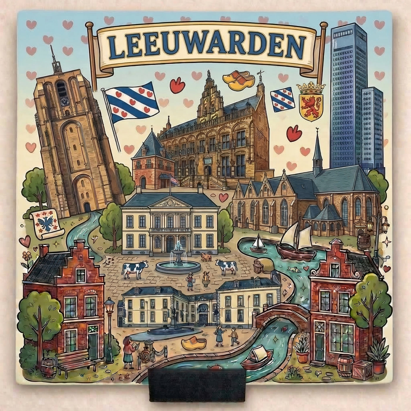 Tegeltje Doodle Stadstegel "Leeuwarden" 2