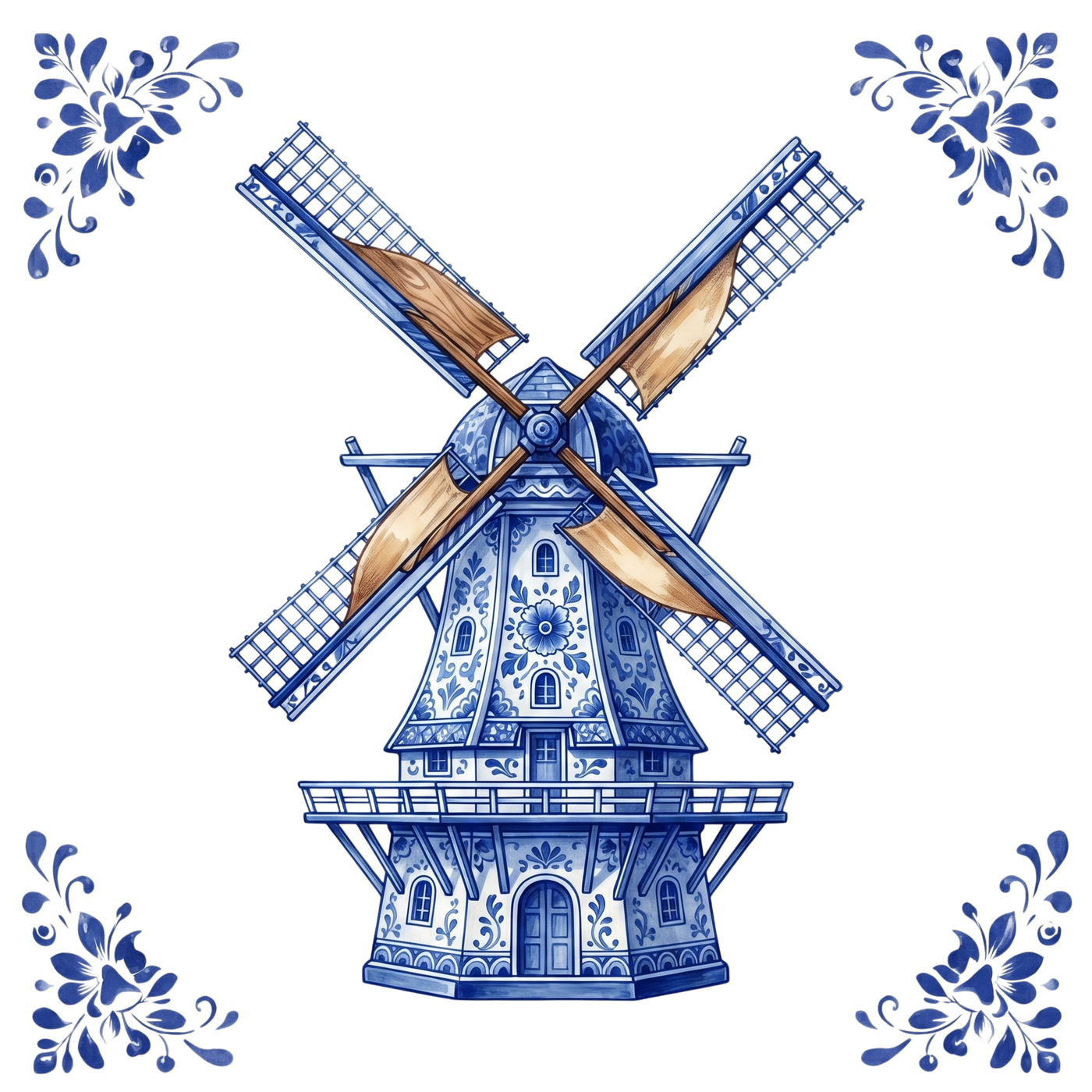 Tegeltje Delfts Blauw - Molen 1