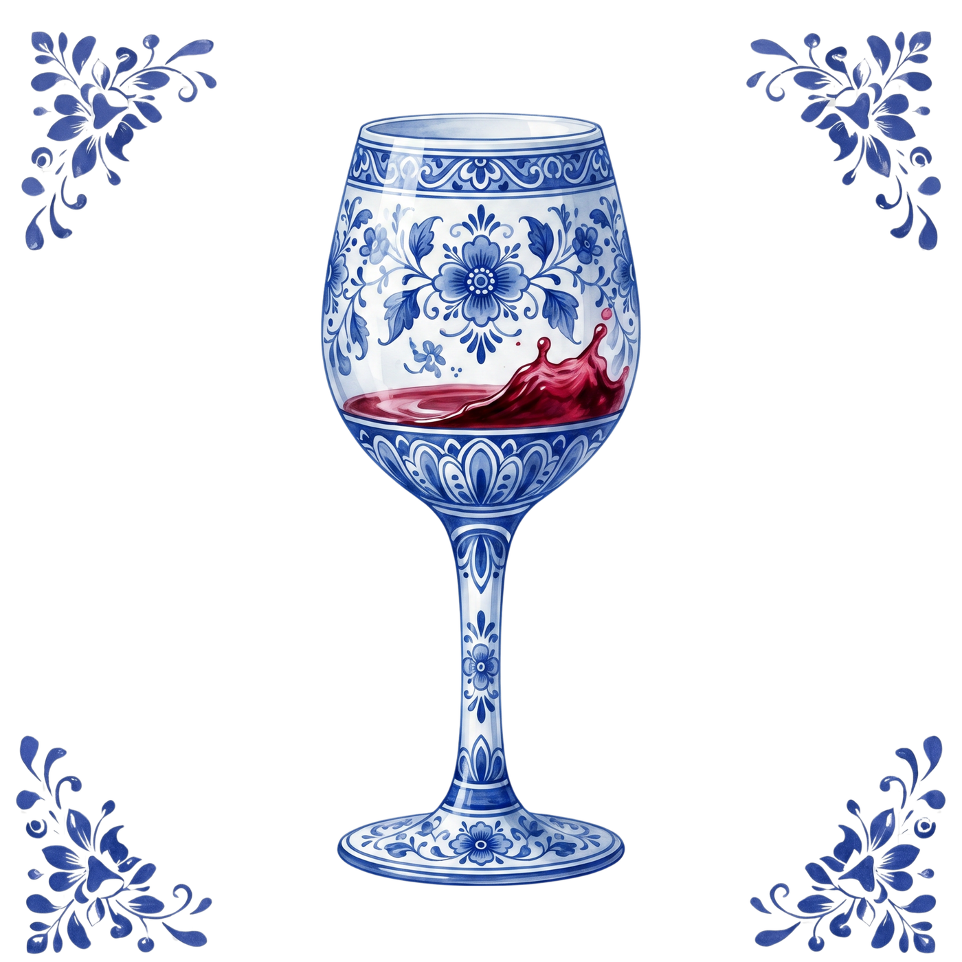 Tegeltje Delfts Blauw - Wijntje