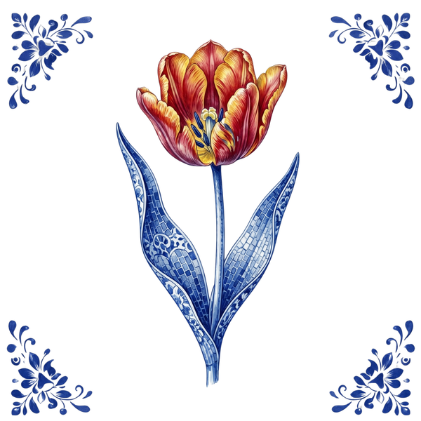 Tegeltje Delfts Blauw - Tulp