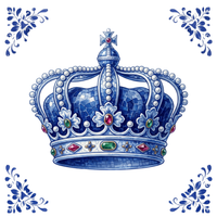 Tegeltje Delfts Blauw - Kroon - 2