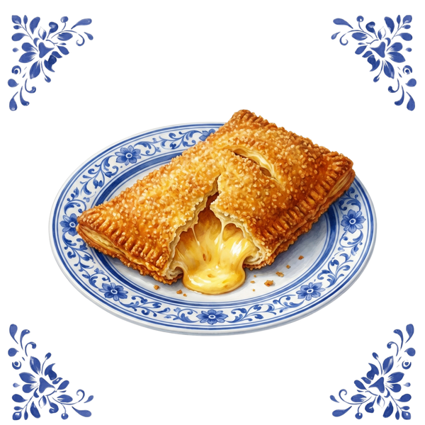 Tegeltje Delfts Blauw - Kaassoufflé Bord