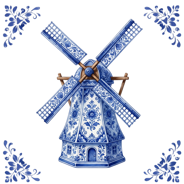 Tegeltje Delfts Blauw - Molen 3