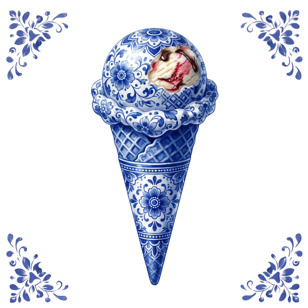 Tegeltje Delfts Blauw - IJshoorntje Blauw