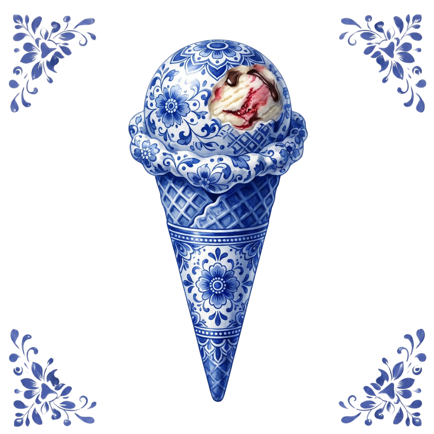 Tegeltje Delfts Blauw - IJshoorntje Blauw