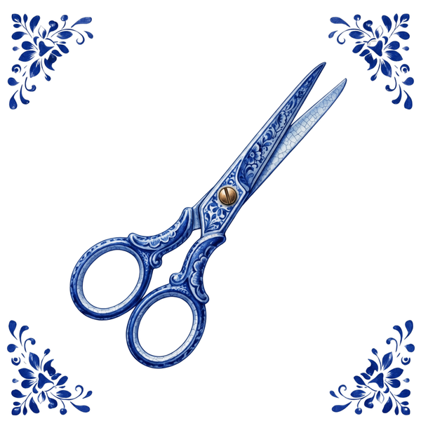 Tegeltje Delfts Blauw - Schaar