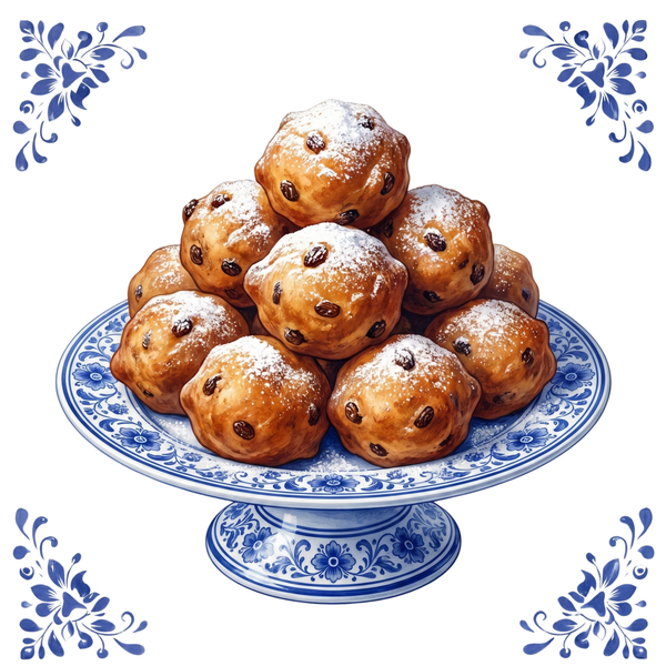 Tegeltje Delfts Blauw - Oliebollen Schaal