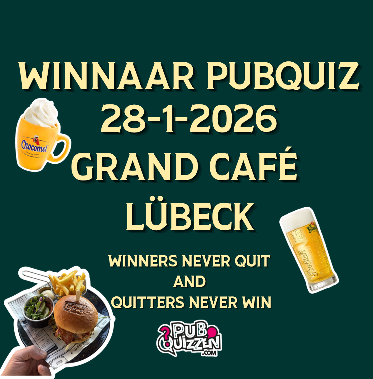 Pubquiz tegels 12 stuks (11x11)