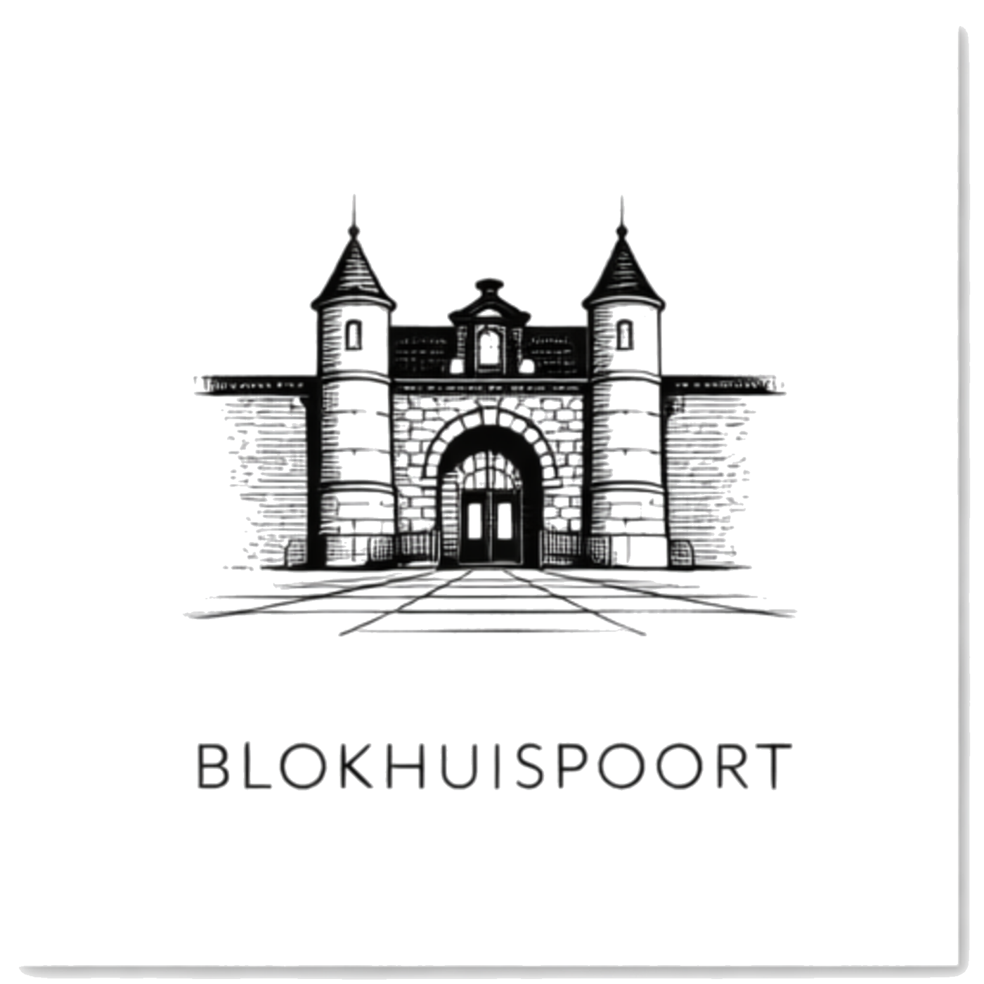 Tegeltje Zwart-Wit "Blokhuispoort"
