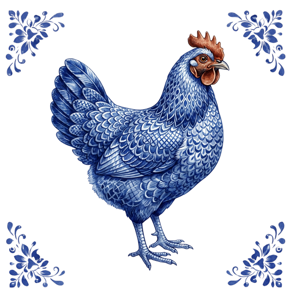 Tegeltje Delfts Blauw - Kip