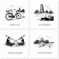 Tegeltje Zwart-Wit "Platteland" - 2