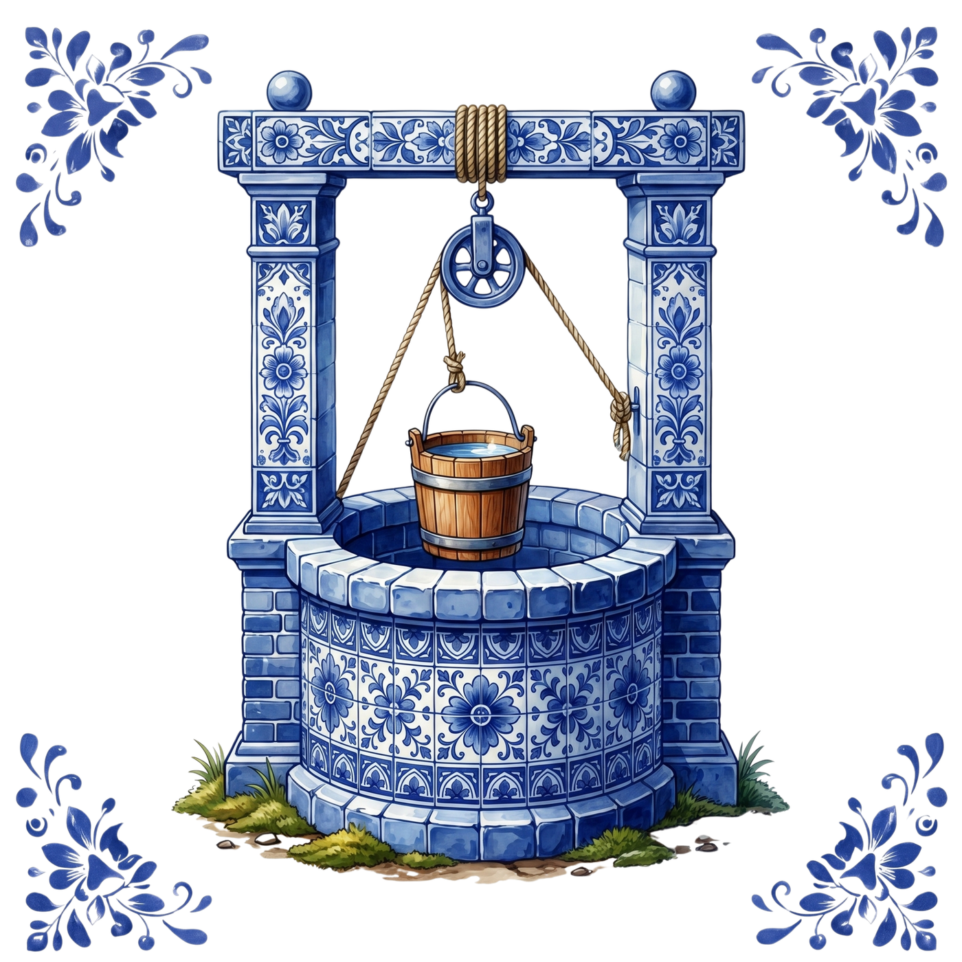 Tegeltje Delfts Blauw - Waterput