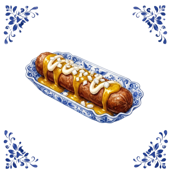 Tegeltje Delfts Blauw - Frikandel Speciaal
