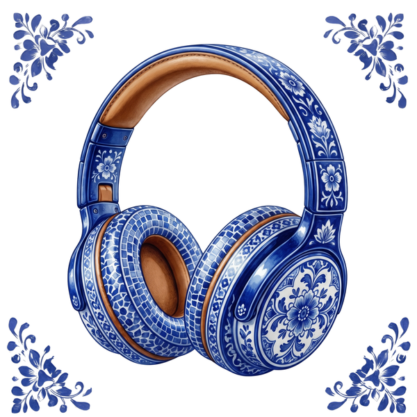 Tegeltje Delfts Blauw - Koptelefoon