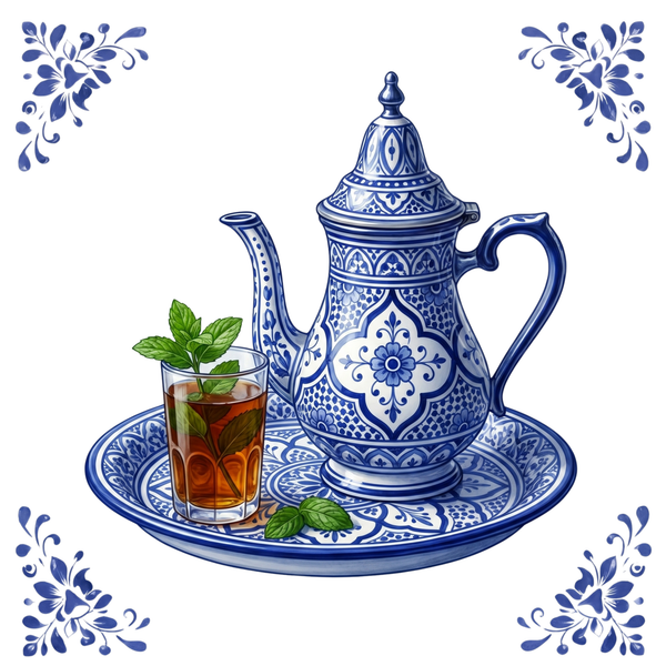Tegeltje Delfts Blauw - Marokkaanse Thee