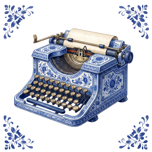 Tegeltje Delfts Blauw - Typmachine