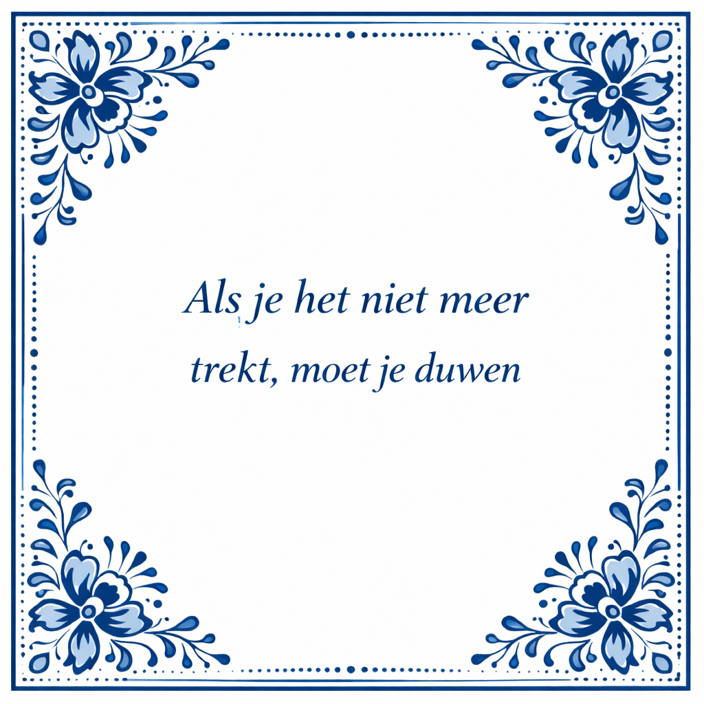 Tegeltje "Als Je Het Niet Meer Trekt, Moet Je Duwen"