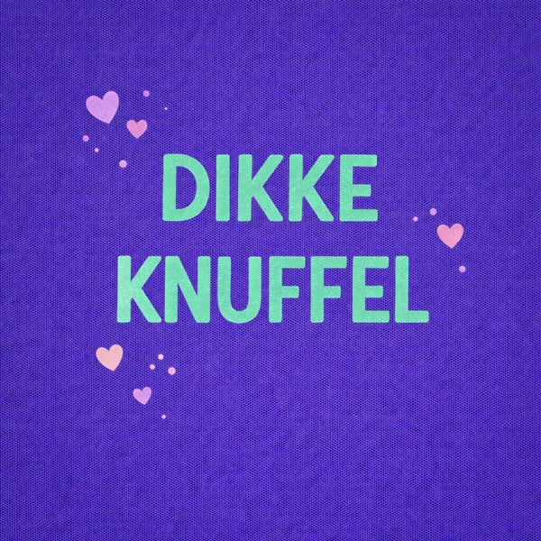 Tegeltje "Dikke Knuffel" Blauw Hartjes
