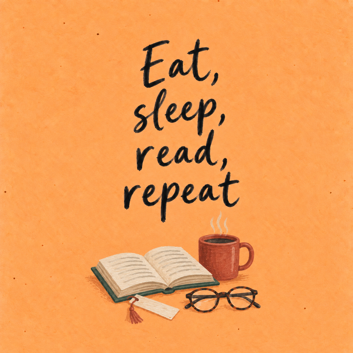 Tegeltje "Eat, sleep, read, repeat"