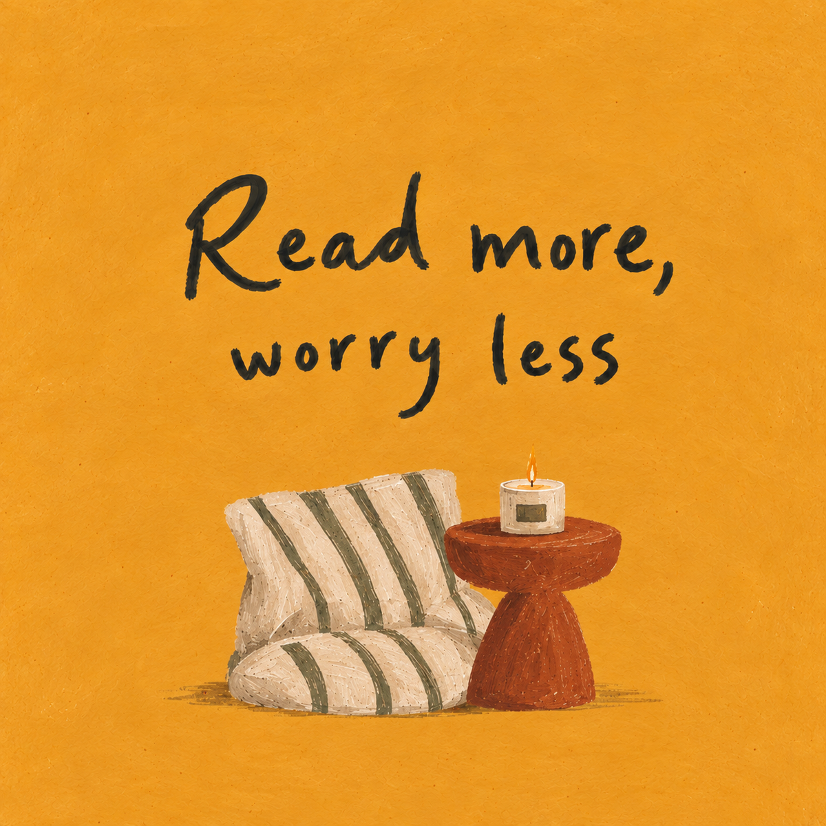 Tegeltje "Read more, worry less"