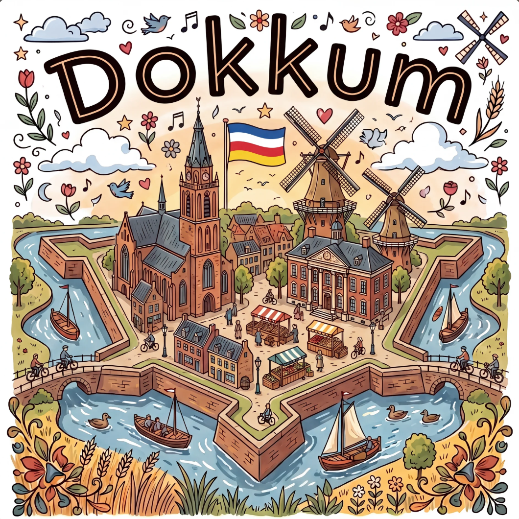 Dokkum in doodle style