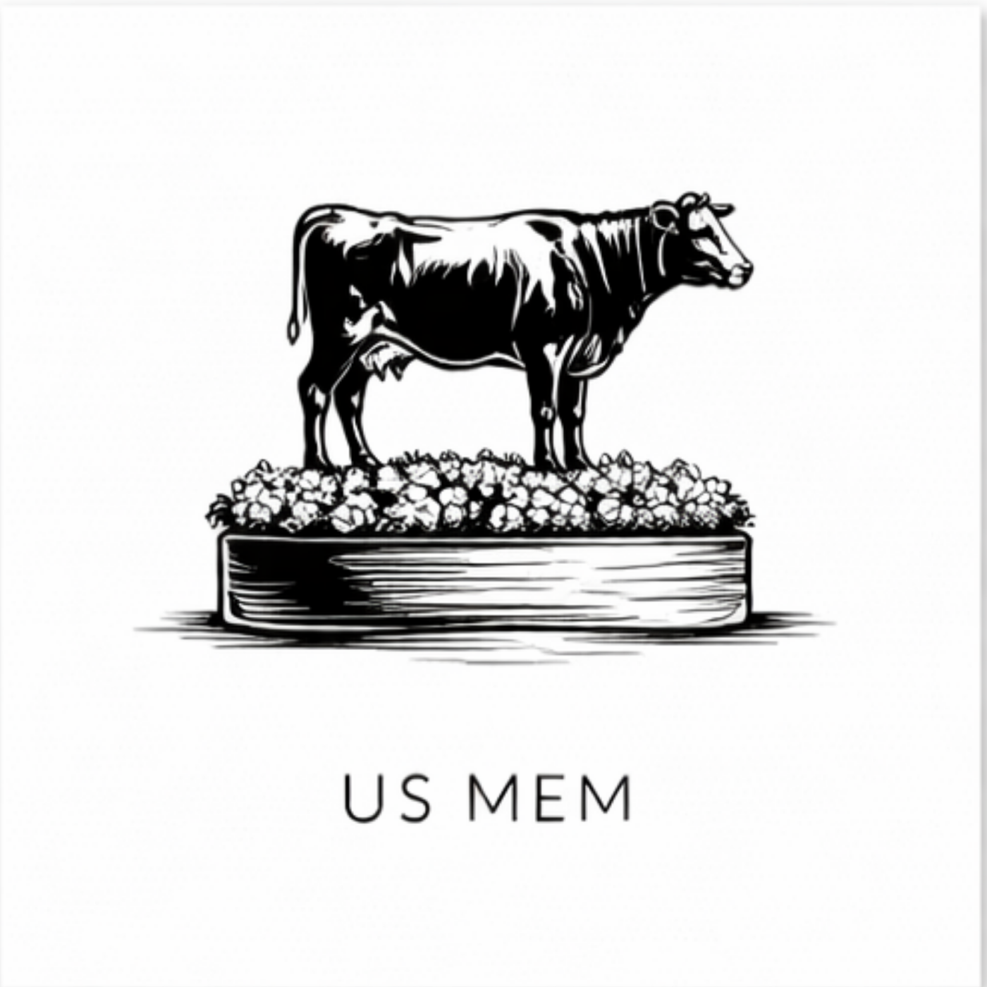 Tegeltje Zwart-Wit "Us Mem"