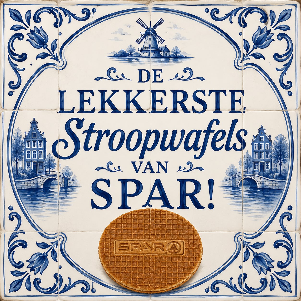 Op maat tegeltje "de lekkerste strooopwafels van SPAR"