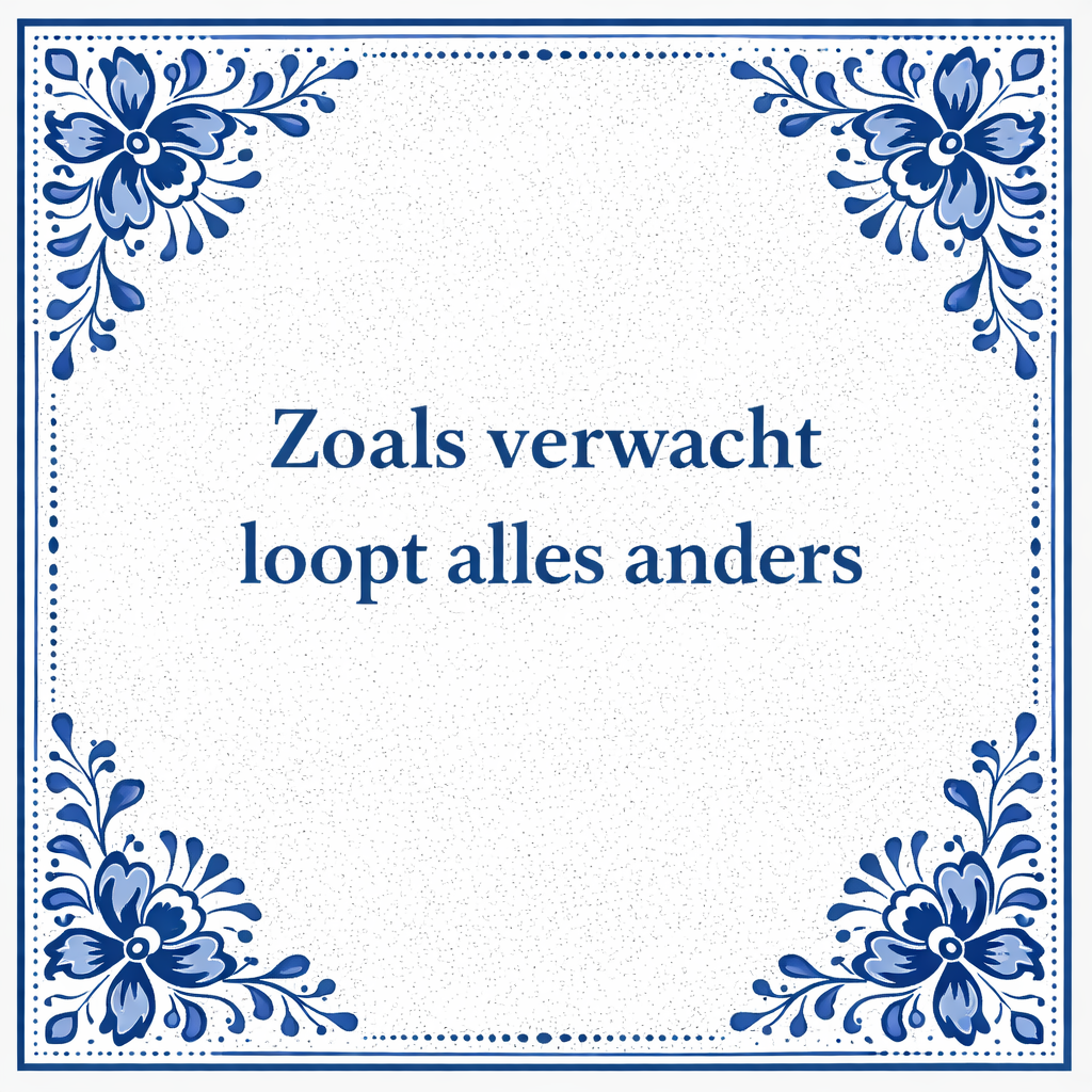 Tegeltje "Zoals Verwacht Loopt Alles Anders"