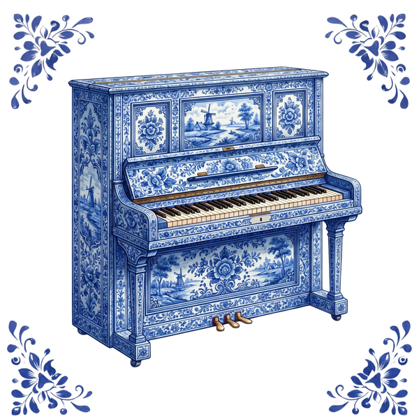 Tegeltje Delfts Blauw - Piano
