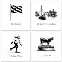 Tegeltje Zwart-Wit "Schaatsen" - 2