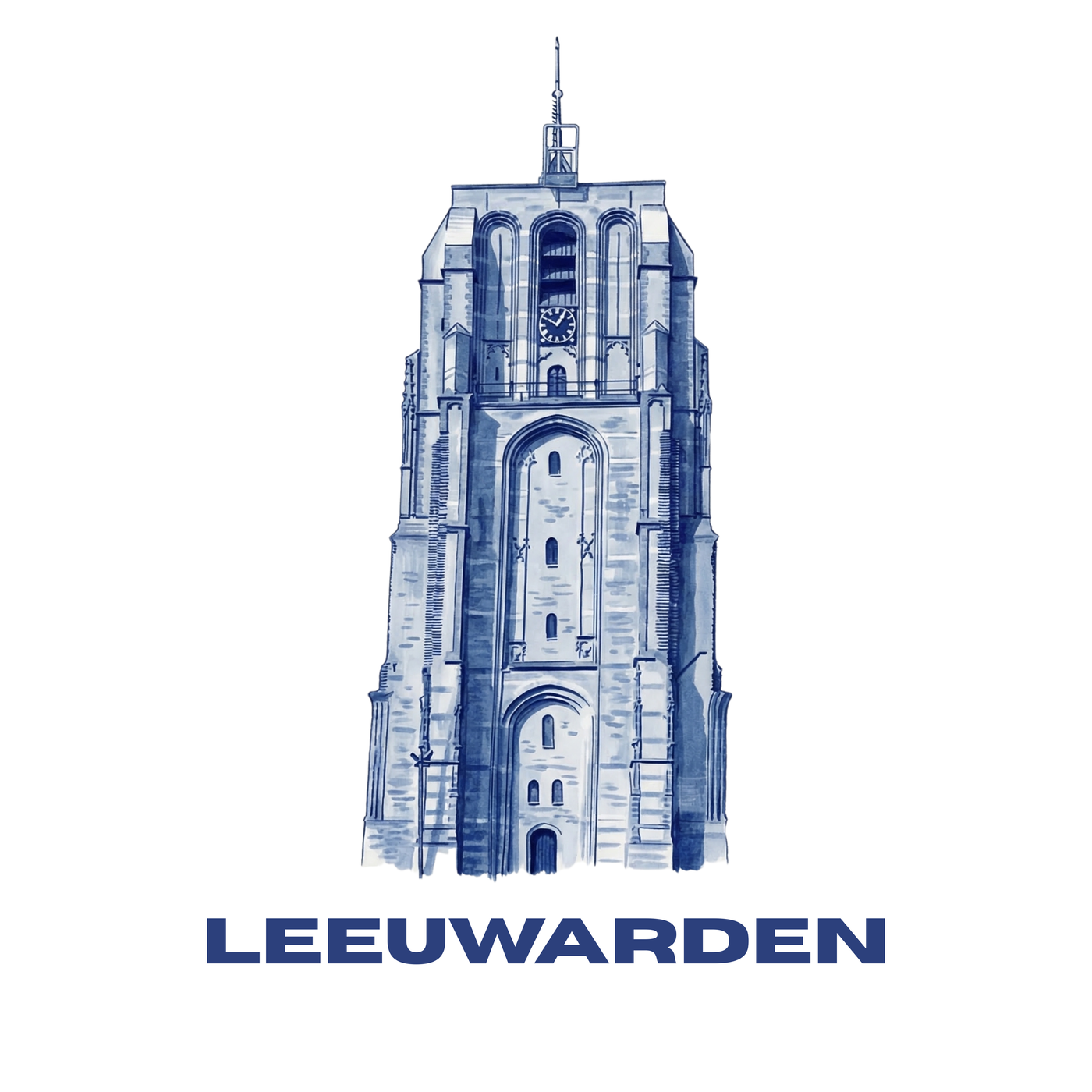 Tegeltje Delftsblauw "Leeuwarden" Oldehove