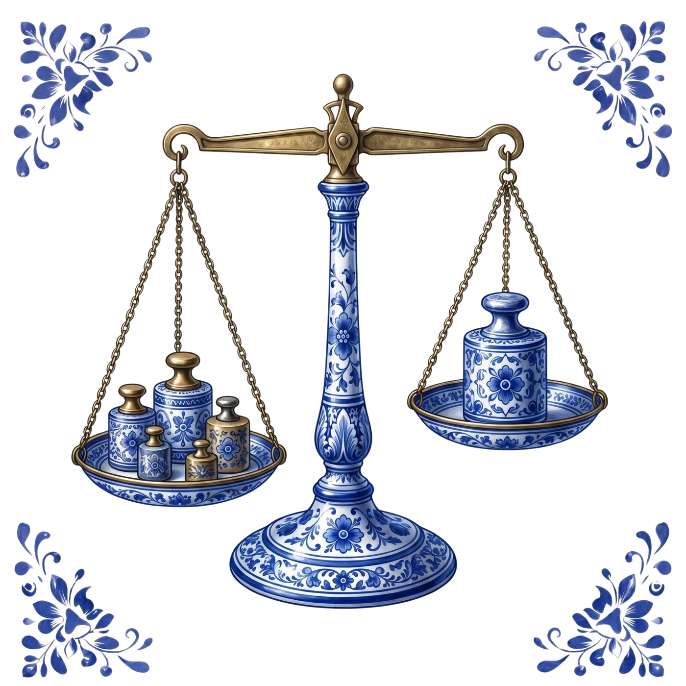 Tegeltje Delfts Blauw - Weegschaal