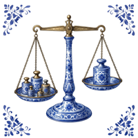 Tegeltje Delfts Blauw - Weegschaal - 1