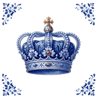 Tegeltje Delfts Blauw - Kroon - 1