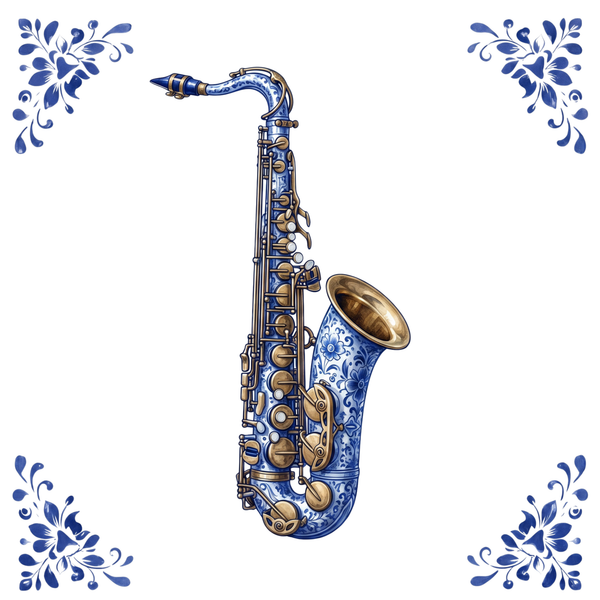 Tegeltje Delfts Blauw - Saxofoon