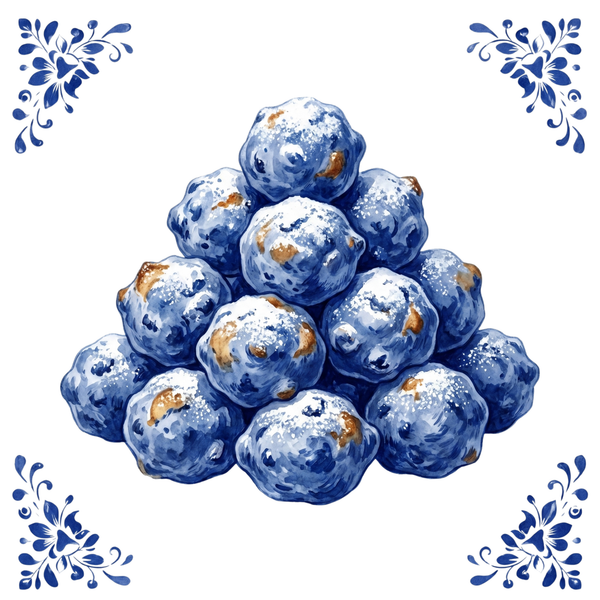 Tegeltje Delfts Blauw - Hollandse Oliebollen