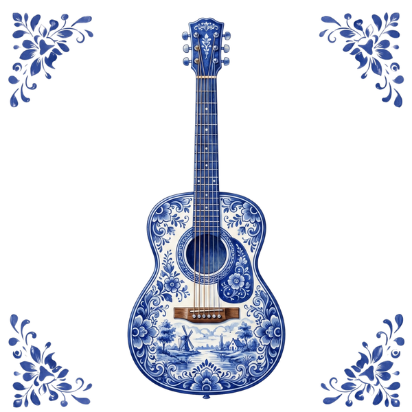 Tegeltje Delfts Blauw - Gitaar