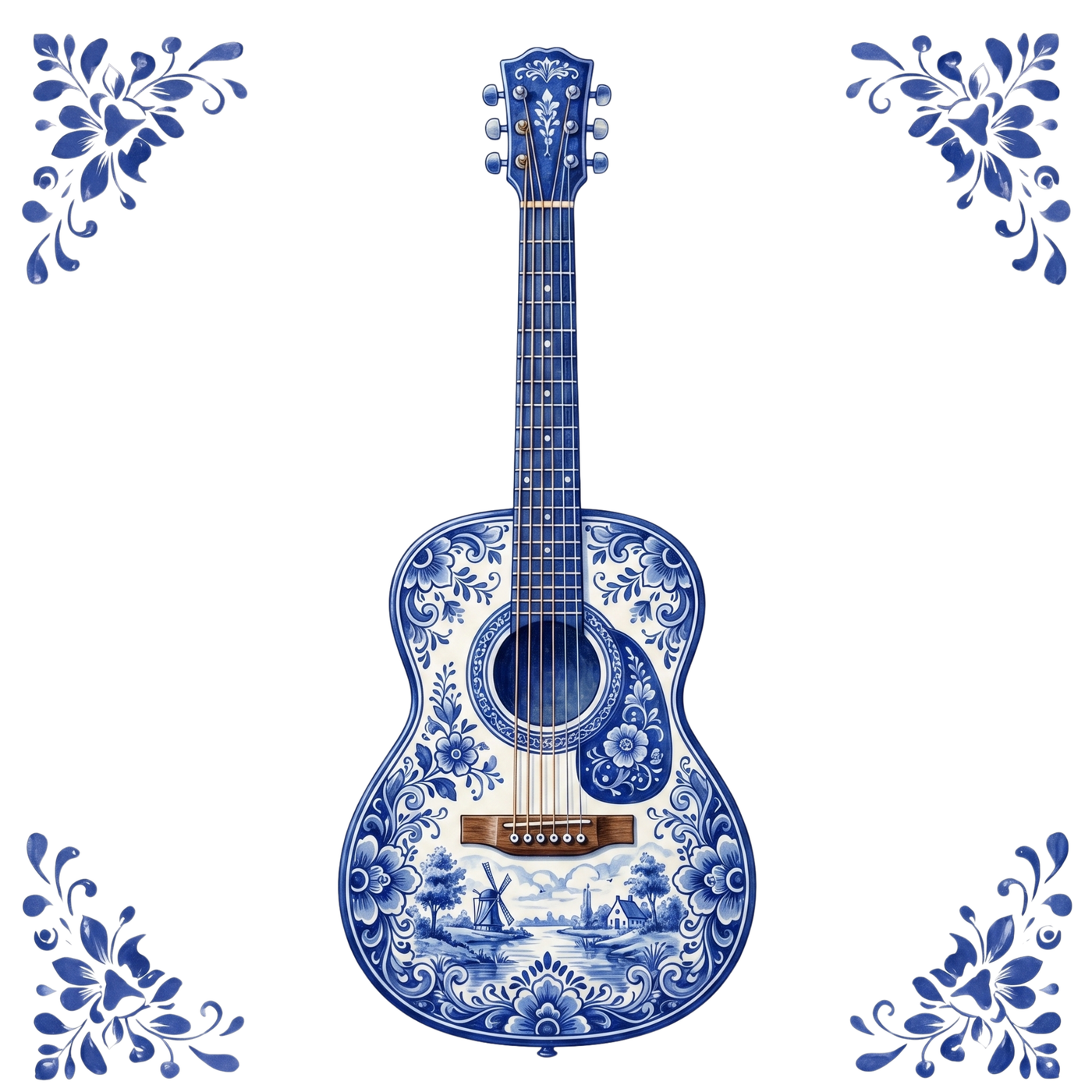 Tegeltje Delfts Blauw - Gitaar
