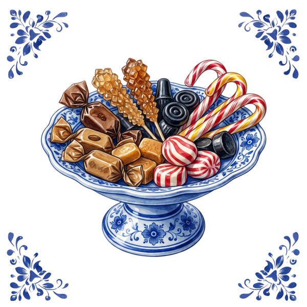 Tegeltje Delfts Blauw - Oud Hollands Snoep
