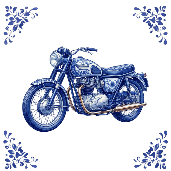 Tegeltje Delfts Blauw - Motorfiets