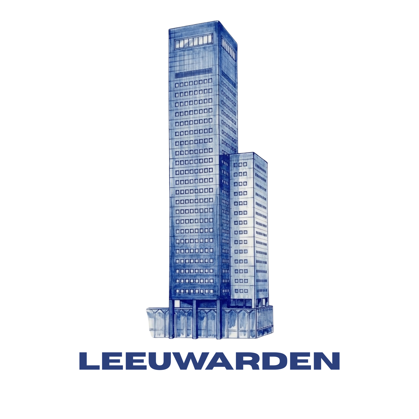 Tegeltje Delftsblauw "Leeuwarden" Achmeatoren